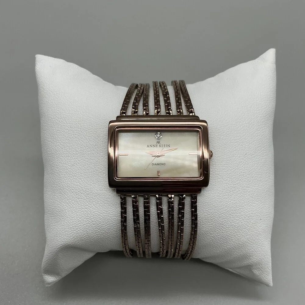Anne Klein 753H/2 Womens Watch 29mm Rose Gold Diamond New Battery 7.25